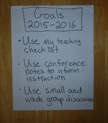 Here is my Goal Sheet. It's just marker on paper, but it leads to powerful change